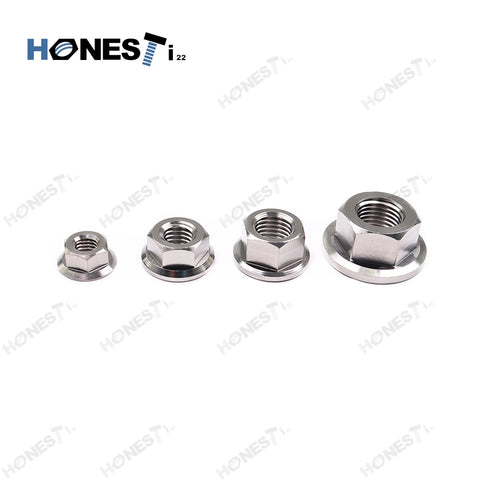 Grade 5 M6x1 Titanium flange nuts 6pcs