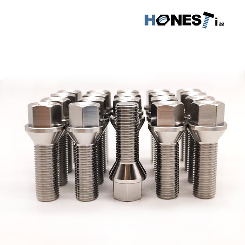 Grade 5 Titanium Wheel Lug bolts M14x1.5x35mm Cone Seat
