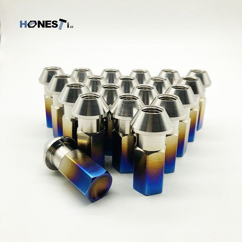 Gr5 Titanium lug nuts M12x1.5x48mm Cone Seat Closed End for Toyota, Acura, Honda