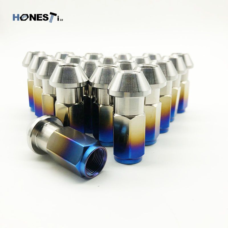Gr5 Titanium lug nuts M12x1.25x48mm Cone Seat, Open end for Skyline GTR