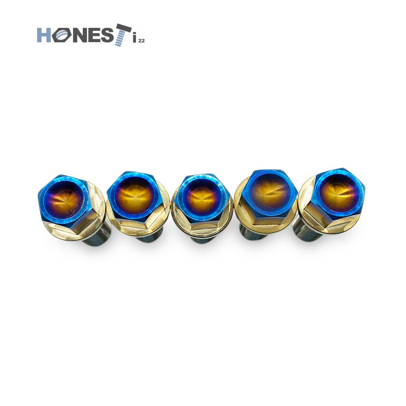 Grade 5 Titanium Wheel Lug Bolts, M14 x 1.5 (and 1.25) x 28mm, Cone Seat