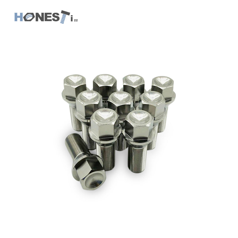 Grade 5 Titanium Wheel Lug Bolts, M14 x 1.5 (and 1.25) x 28mm, Cone Seat