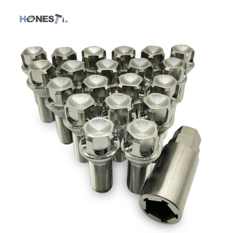 Grade 5 Titanium Locking Wheel Lug Bolt, M14 x 1.25 x 28mm, Cone Seat