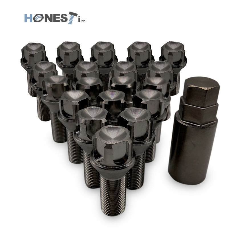 Grade 5 Titanium Locking Wheel Lug Bolt, M14 x 1.25 x 28mm, Cone Seat