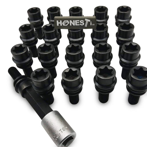 HOT FORGED T80 TITANIUM WHEEL LUG BOLT M14x1.5x35MM FOR PORSCHE PVD COATING BLACK