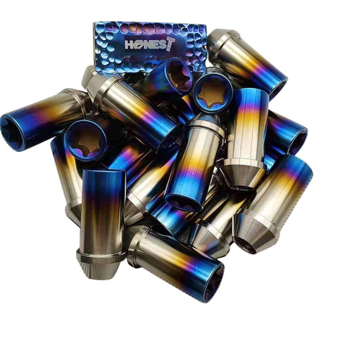 Gr5 Hot forged Titanium lug nuts M12x1.5x50mm T70 Cone Seat Closed End