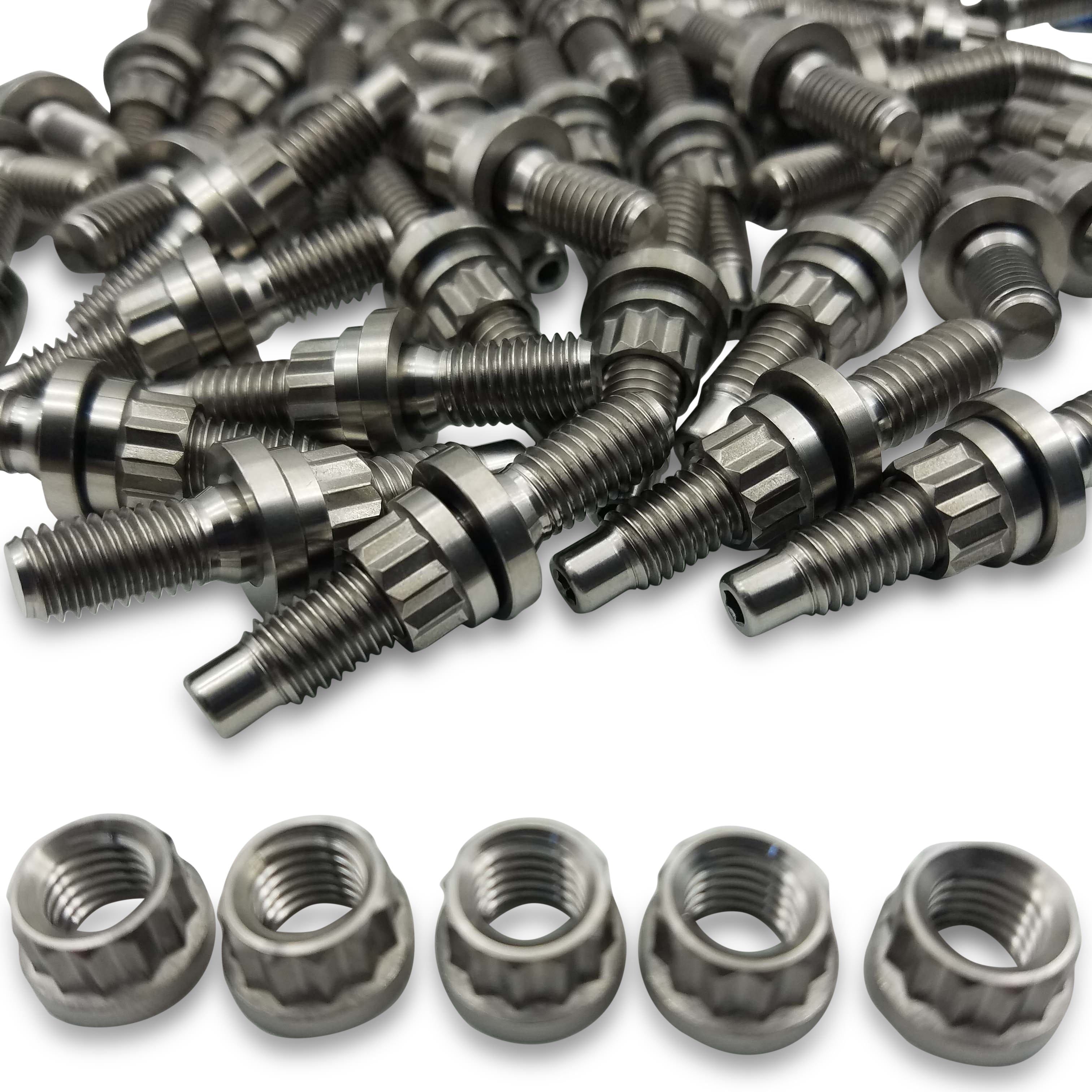 M8x1.25x45mm Titanium Exhaust Manifold Stud Kits 8pcs