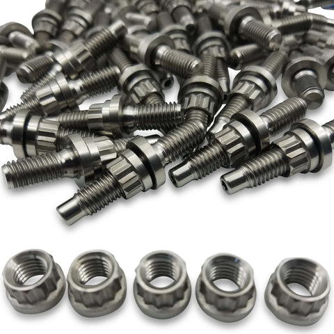 M8x1.25x45mm Titanium Exhaust Manifold Stud Kits 8pcs
