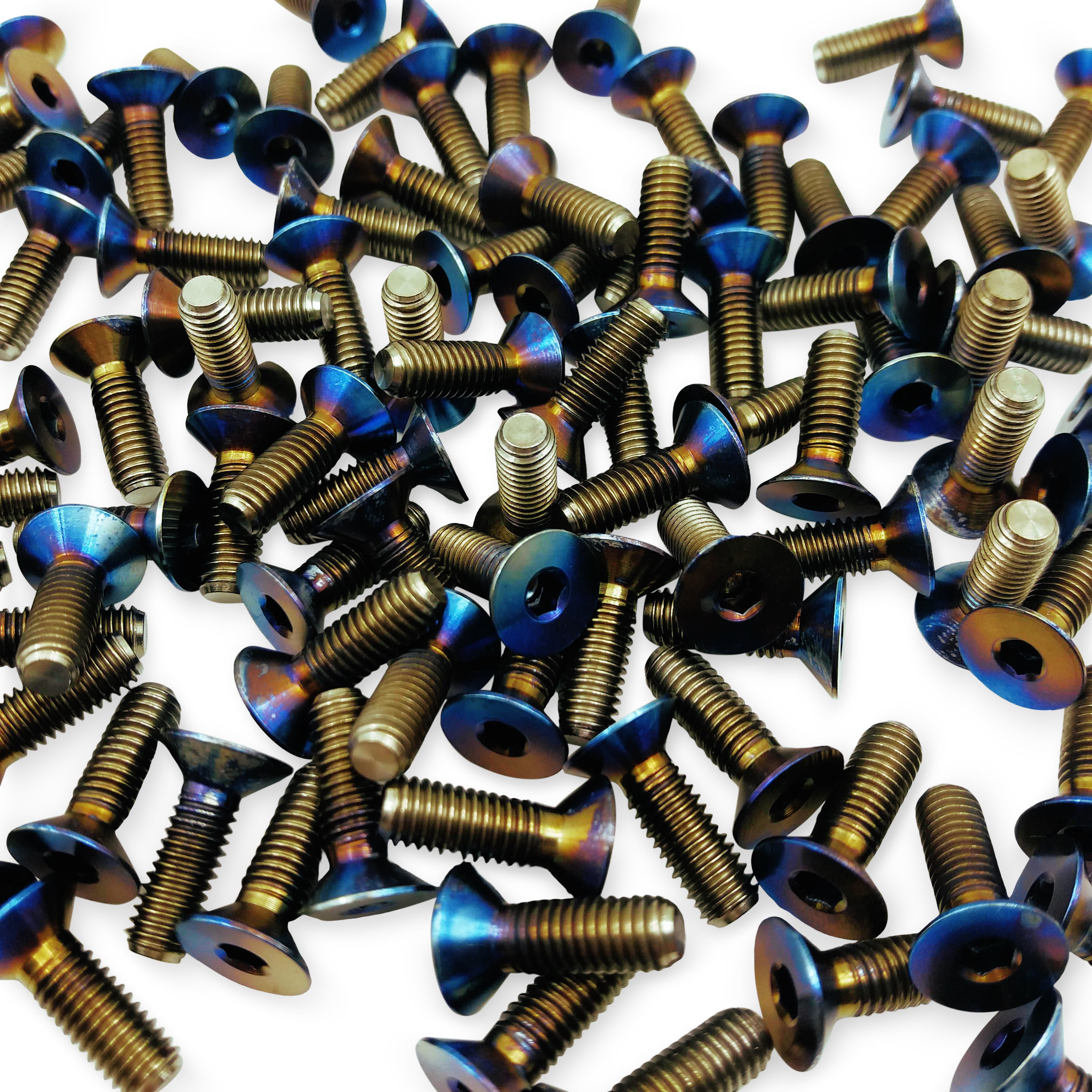 TITANIUM STEERING WHEEL SCREW M5x15mm, FIT ALL TYPE CARS  (SET OF 6)