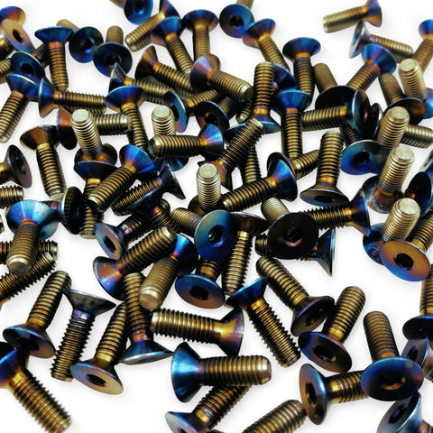 TITANIUM STEERING WHEEL SCREW M5x15mm, FIT ALL TYPE CARS  (SET OF 6)